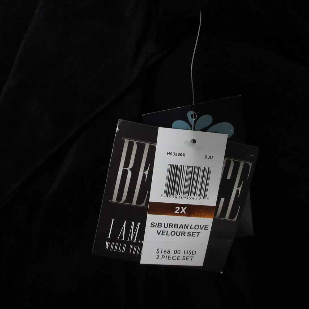 Dereon Velour Tracksuit 2X Black Y2K Beyonce Studded Bling Streetwear NWT - Picture 4 of 12
